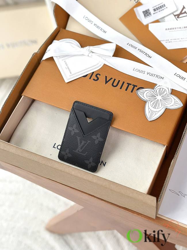 Okify Louis Vuitton Black Magnet Card Holder 9.5x6.5x0.5cm 2 - 1