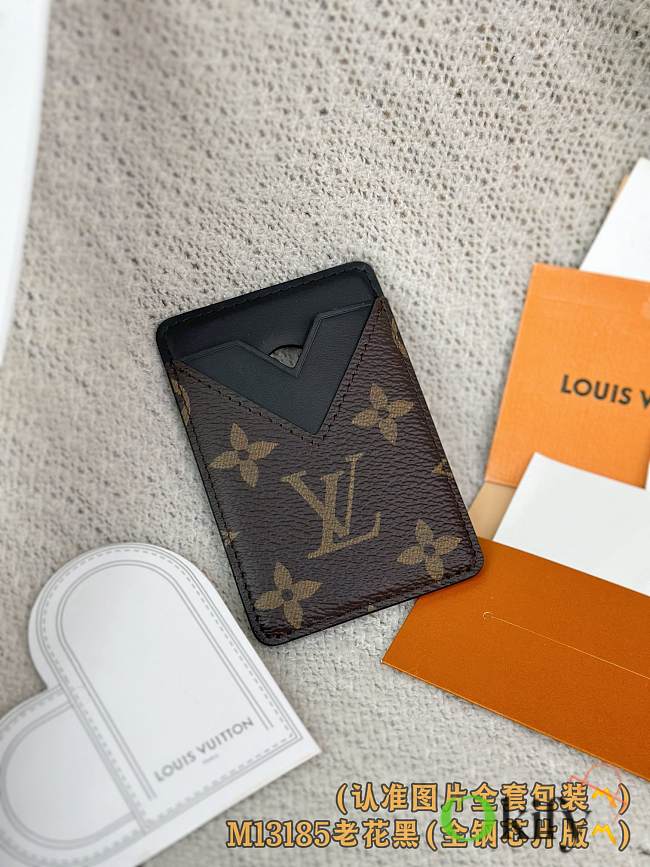 Okify Louis Vuitton Black And Brown Magnet Card Holder 9.5x6.5x0.5cm - 1