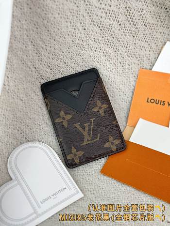 Okify Louis Vuitton Black And Brown Magnet Card Holder 9.5x6.5x0.5cm