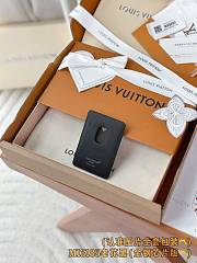 Okify Louis Vuitton Black And Brown Magnet Card Holder 9.5x6.5x0.5cm - 4