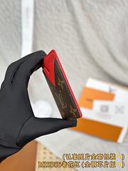 Okify Louis Vuitton Brown And Red Magnet Card Holder 9.5x6.5x0.5cm - 5
