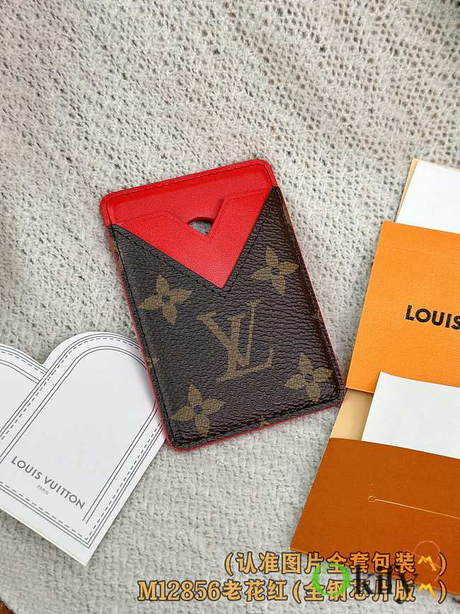 Okify Louis Vuitton Brown And Red Magnet Card Holder 9.5x6.5x0.5cm - 1