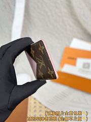 Okify Louis Vuitton Brown And Light Pink Magnet Card Holder 9.5x6.5x0.5cm - 6