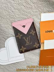 Okify Louis Vuitton Brown And Light Pink Magnet Card Holder 9.5x6.5x0.5cm - 1