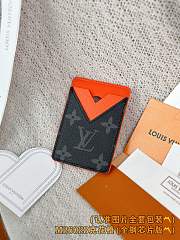 Okify Louis Vuitton Black And Orange Magnet Card Holder 9.5x6.5x0.5cm - 1