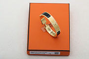 Okify Hermes Clic H Gold Bracelet In Black - 4