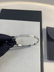 Okify Cartier Love Silver Bracelet With Lot Of Diamond 3.65mm - 2