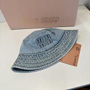 Okify MiuMiu Light Blue Denim Bucket Hat - 4