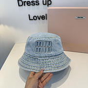 Okify MiuMiu Light Blue Denim Bucket Hat - 1