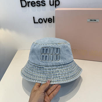 Okify MiuMiu Light Blue Denim Bucket Hat