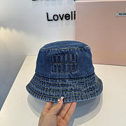 Okify MiuMiu Blue Denim Bucket Hat - 1