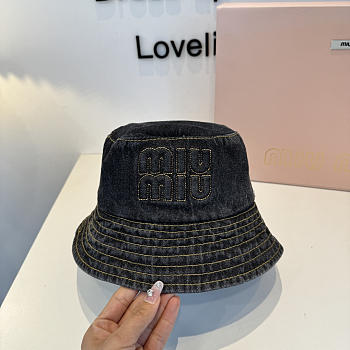 Okify MiuMiu Black Denim Bucket Hat