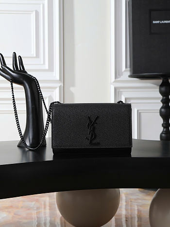 Okify YSL Small Kate Bag Black Grain Leather With Black Hardware 20x13.5x5.5cm