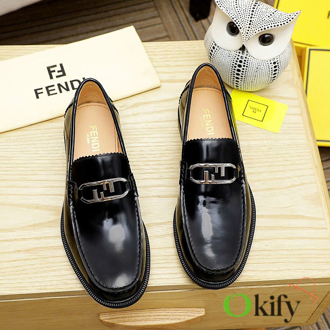 Okify Fendi Black Men Loafers - 1