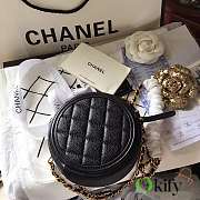 Okify CC Filigree Grained Round Bag Black 15x15x7cm - 3