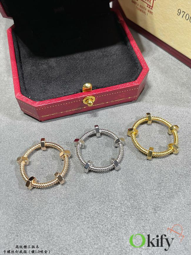 Okify Cartier Gold/Rose Gold/Silver Screw Ring - 1