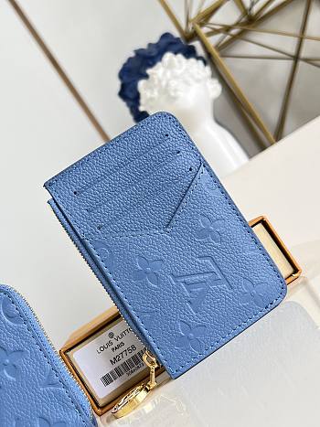 Okify Louis Vuitton Romy Blue Card Holder M27758 12x8x0.5cm 