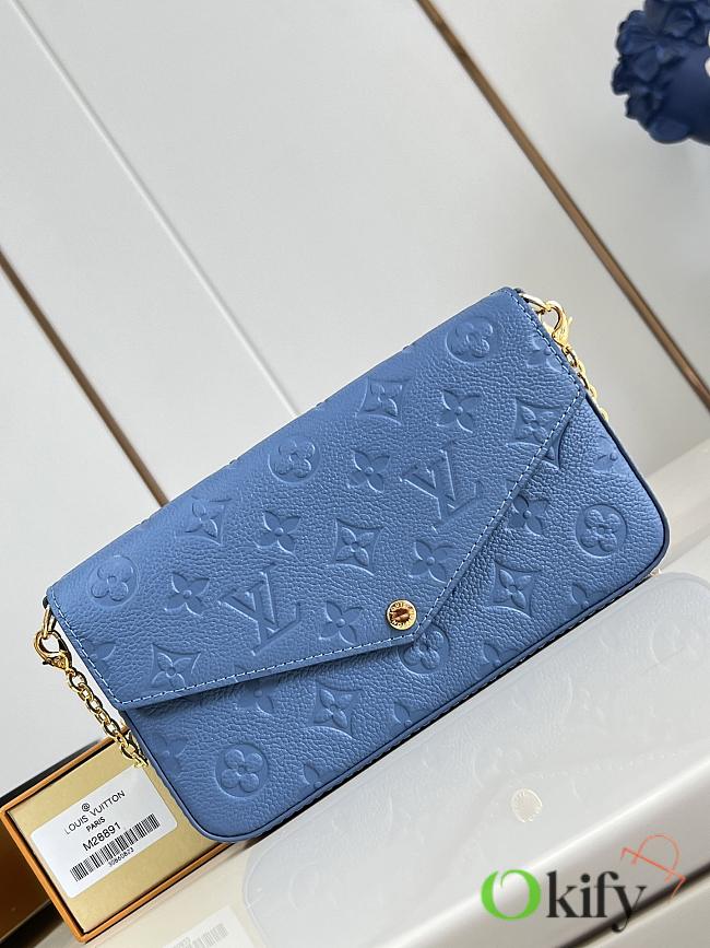Okify Louis Vuitton Pochette Felicie Bag Blue M28891 21x12x3cm  - 1