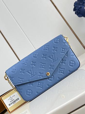 Okify Louis Vuitton Pochette Felicie Bag Blue M28891 21x12x3cm 