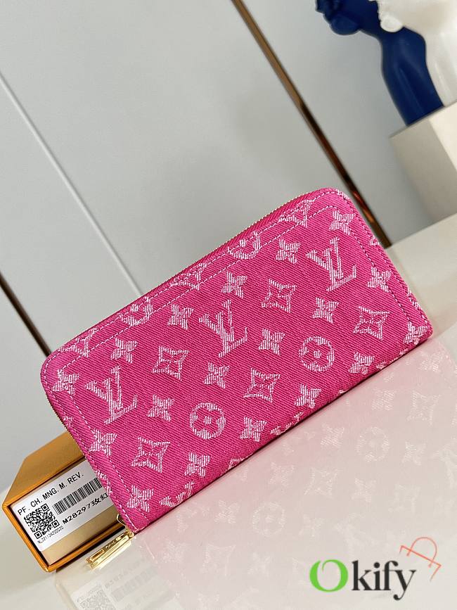 Okify Louis Vuitton Denim Pink Long Zippy Wallet M28297 19.5x10.5x2.5cm - 1