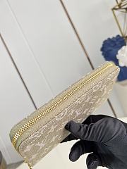 Okify Louis Vuitton Denim Kaki Green Long Zippy Wallet M28297 19.5x10.5x2.5cm - 4