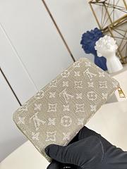 Okify Louis Vuitton Denim Kaki Green Long Zippy Wallet M28297 19.5x10.5x2.5cm - 3