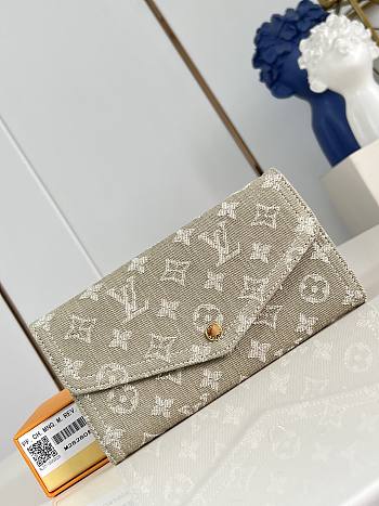 Okify Louis Vuitton Sarah Denim Kaki Green Wallet M28280 19x10.5x2cm