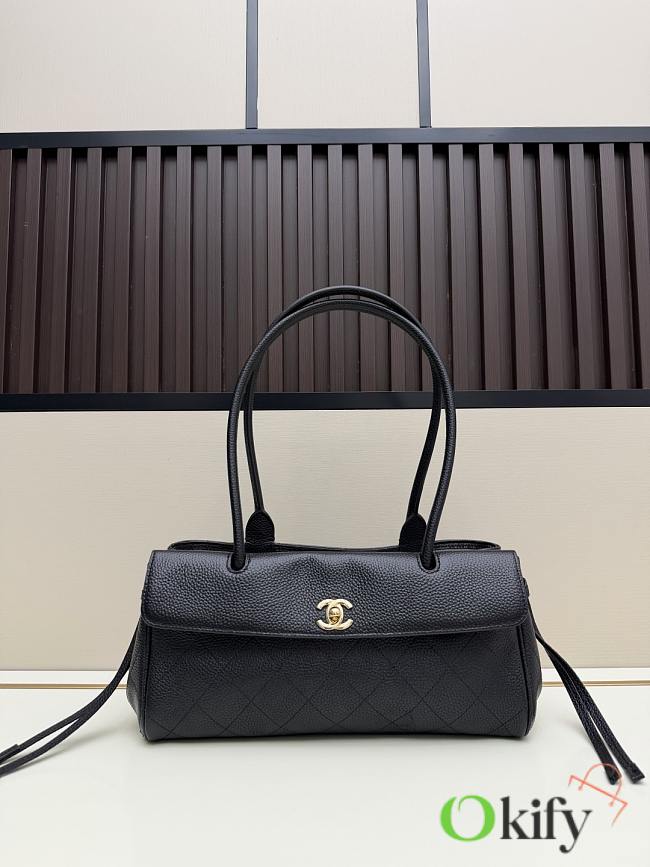 Okify CC 2026 Small Shopping Bag Black Grain 30.5x15x11cm - 1