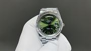 Okify Rolex Silver Watch Green Face 40mm 28861 - 1