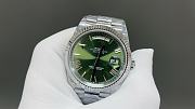 Okify Rolex Silver Watch Green Face 40mm 28861 - 2