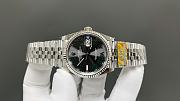 Okify Rolex Silver Watch Black Face Green Dial 36mm  - 3