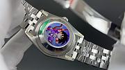 Okify Rolex Silver Watch Black Face Green Dial 36mm  - 2