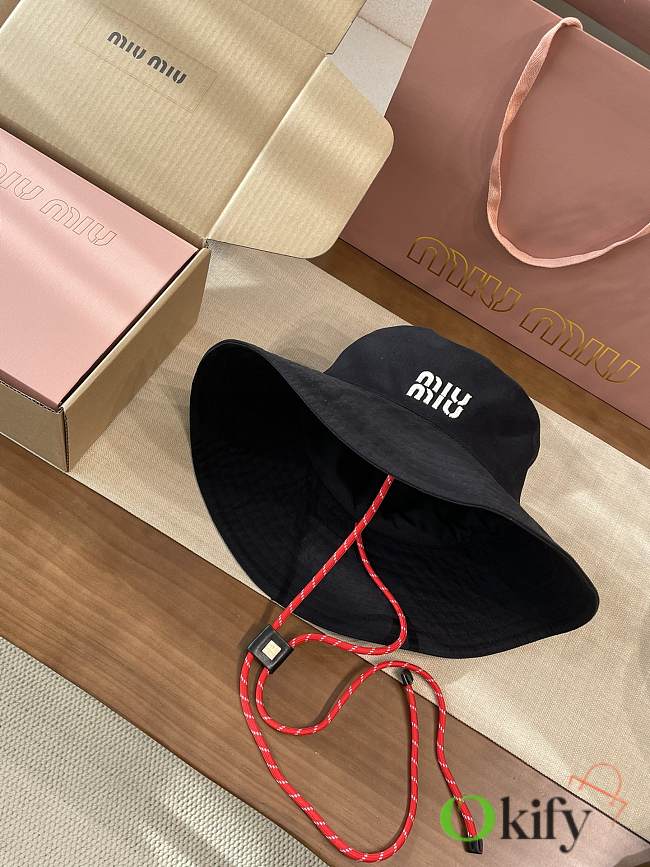 Okify MiuMiu Black Bucket Hat 28873 - 1