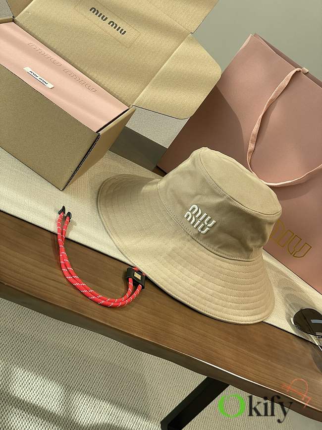 Okify MiuMiu Beige Bucket Hat 28874 - 1