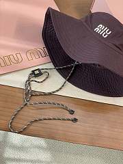 Okify MiuMiu Dark Red Bucket Hat 28876 - 3