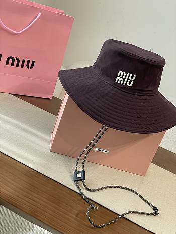 Okify MiuMiu Dark Red Bucket Hat 28876
