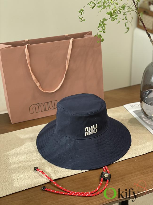 Okify MiuMiu Dark Blue Bucket Hat 28875 - 1