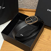 Okify CC Black Plain Belt Silver Hardware 3cm - 3