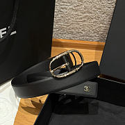 Okify CC Black Plain Belt Silver Hardware 3cm - 5