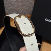 Okify CC White Plain Belt Silver Hardware 3cm - 6