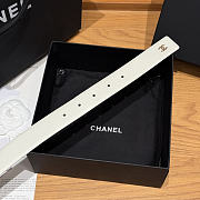 Okify CC White Plain Belt Silver Hardware 3cm - 3