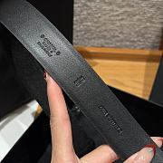 Okify CC Black Grain Belt Silver Hardware 3cm - 5