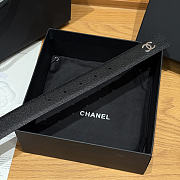 Okify CC Black Grain Belt Silver Hardware 3cm - 4