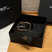 Okify CC Black Grain Belt Gold Hardware 3cm - 6