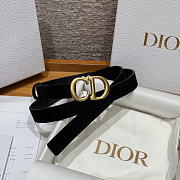 Okify Dior Black Suede Belt 2cm - 4