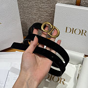 Okify Dior Black Suede Belt 2cm - 2