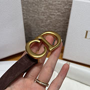 Okify Dior Dark Brown Suede Belt 2cm - 6