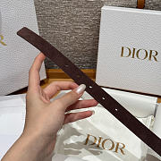 Okify Dior Dark Brown Suede Belt 2cm - 4
