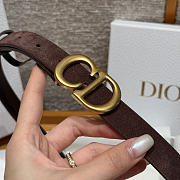Okify Dior Dark Brown Suede Belt 2cm - 2