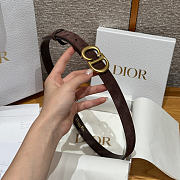 Okify Dior Dark Brown Suede Belt 2cm - 1